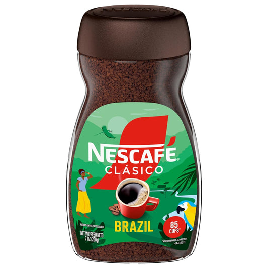 NESCAFÉ CLÁSICO Instant Coffee - Rich Flavor from Brazil | 7 Oz Jar for Quick Energy Boost