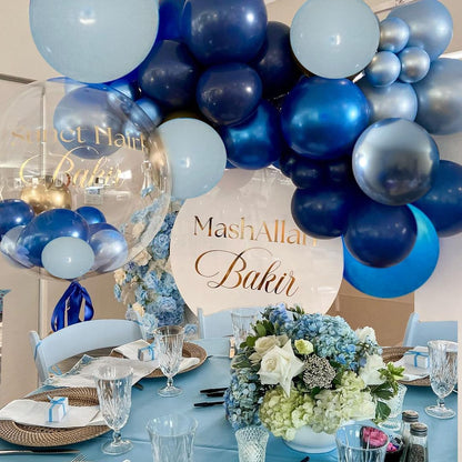 Metallic Blue Balloons - 60Pcs 12-Inch Chrome & Pearl Navy Latex Balloons for Parties