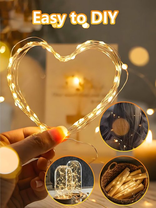 100 LED Fairy Lights by [Brand Name] - 33FT Waterproof String Lights with Remote & Timer | Warm White, 4 Pack