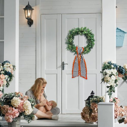 Buffalo Plaid Wreath Sash by [Brand Name] - Stylish Satin Ribbon for Indoor/Outdoor Decor | 5.11 x 55.1 Inches