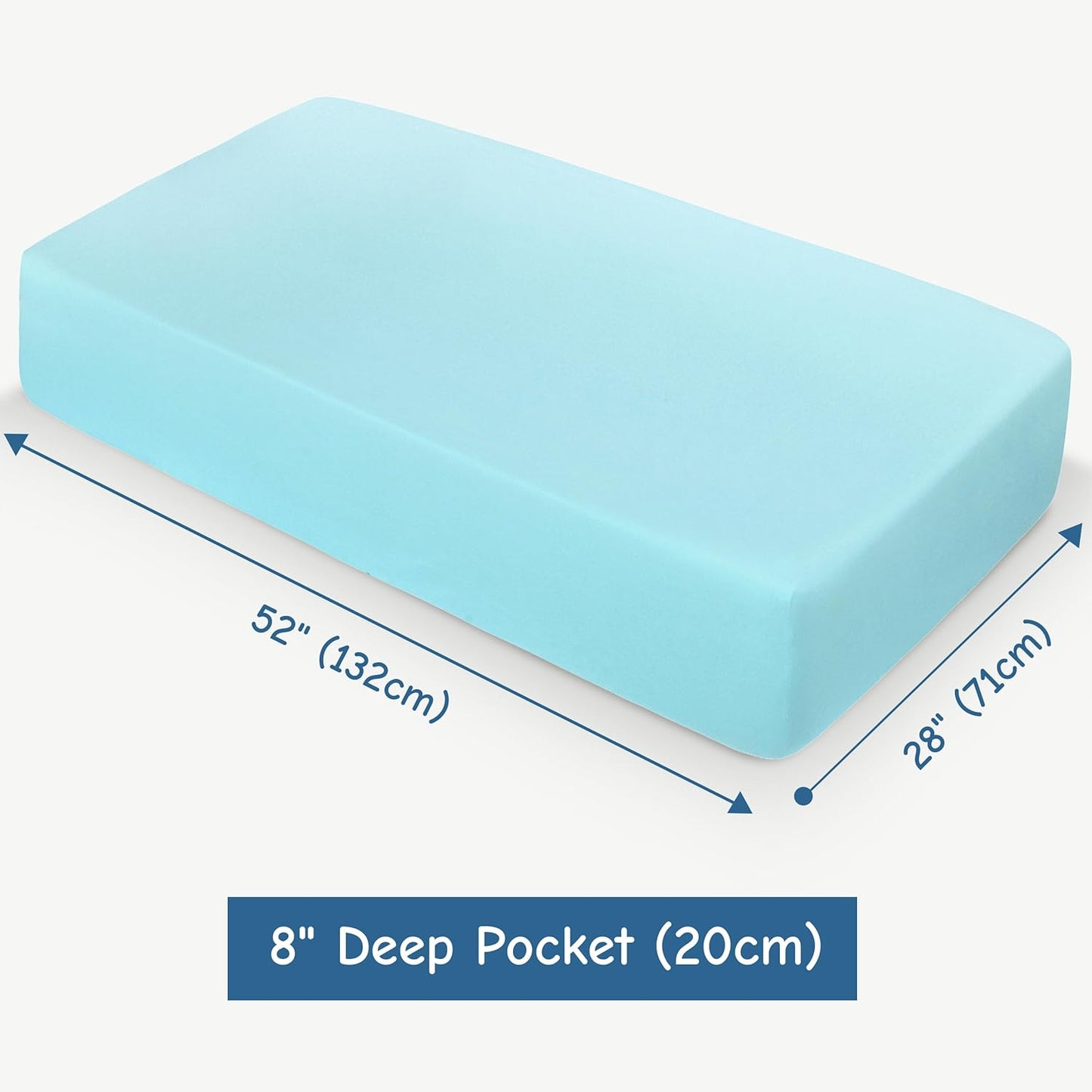 NTBAY 100% Brushed Microfiber Fitted Crib Sheet - Super Soft & Cozy Aqua 28x52 Inches for Standard Cribs