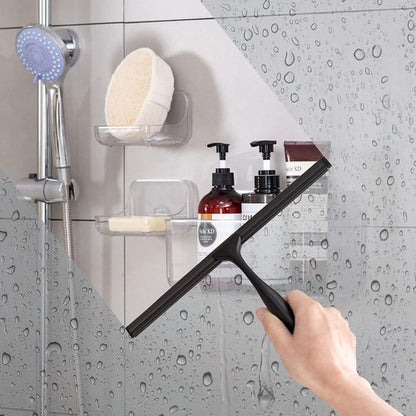 Ettori Shower Squeegee - All-Purpose Stainless Steel for Glass Doors, Windows & Mirrors | 10-Inch Black