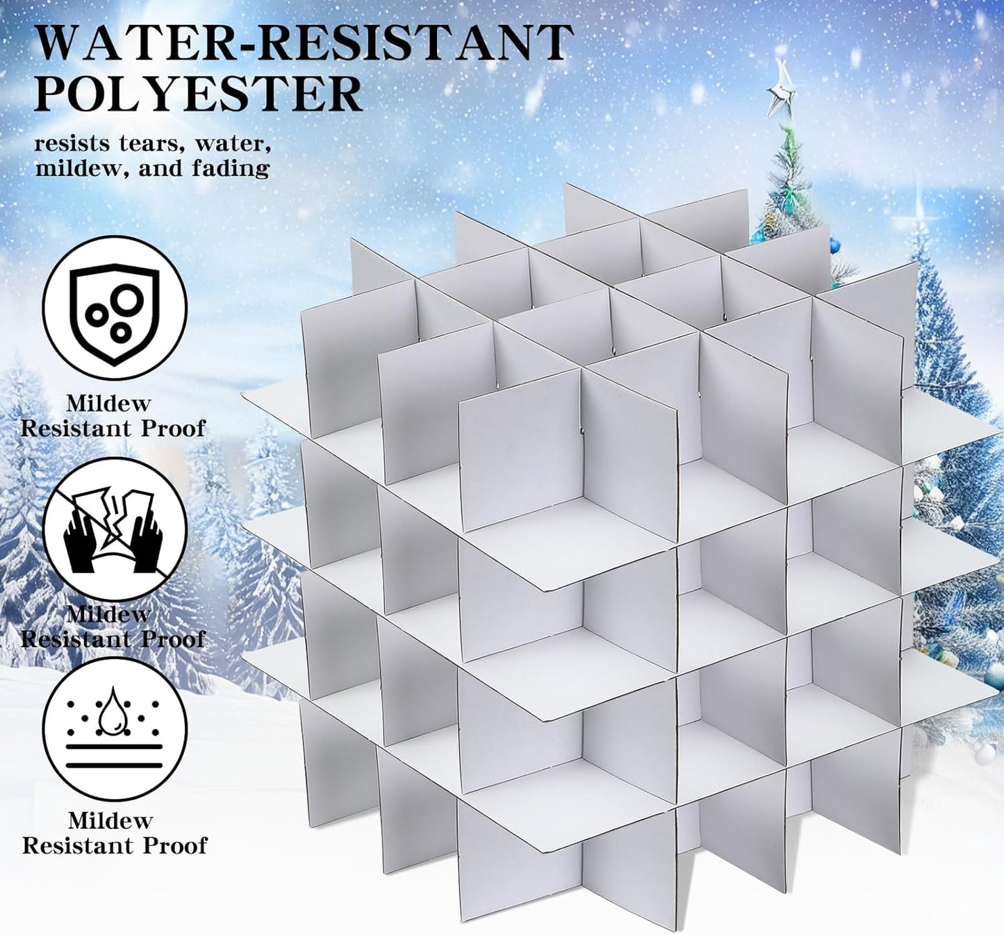 Christmas Tree Ball Organizer by [Brand Name] - Durable Plastic Storage Box for 64 Ornaments
