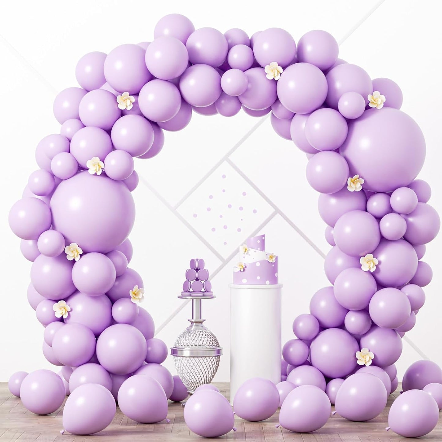 Voircoloria Pastel Purple Balloon Garland Kit - 90 Pack in 5/10/12/18 Inch for Parties & Celebrations