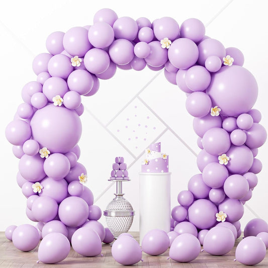Voircoloria Pastel Purple Balloon Garland Kit - 90 Pack in 5/10/12/18 Inch for Parties & Celebrations