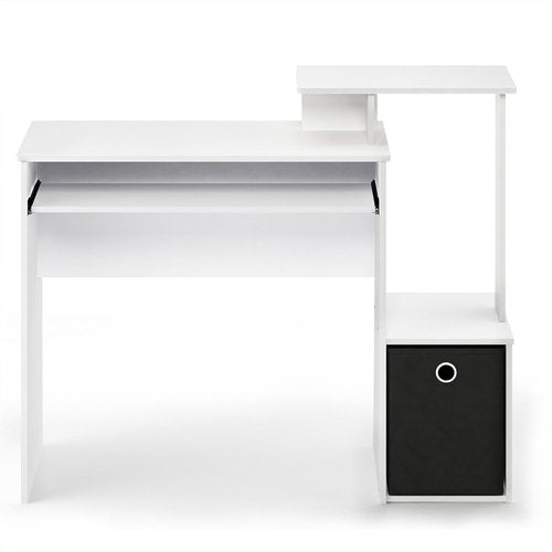 Furinno Econ Writing Desk - Stylish Home Office Computer Desk in White/Black Finish