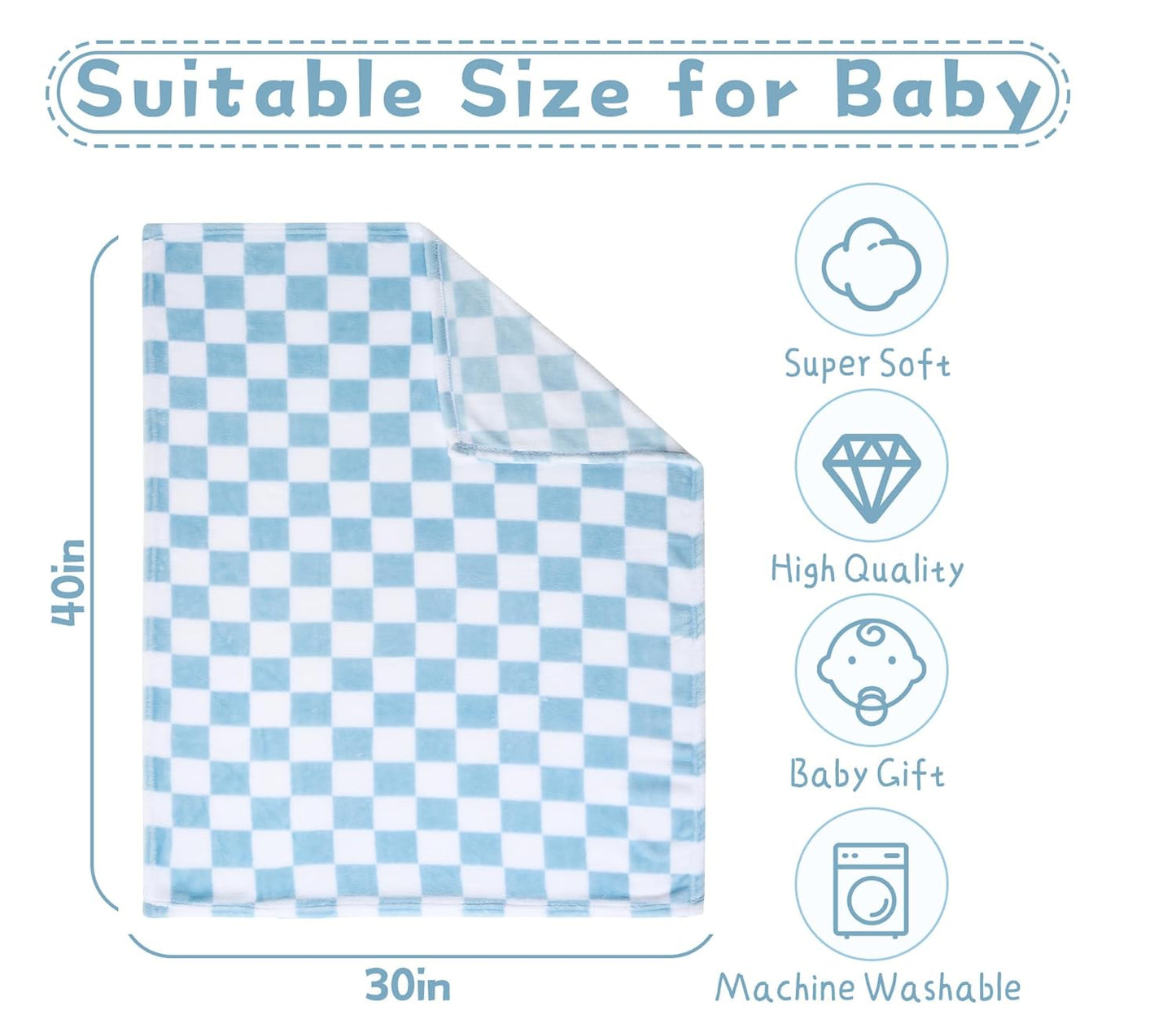 Skiennix Baby Blankets - Fluffy Fleece Crib Blankets for Boys | 4-Pack, 30x40 Inches