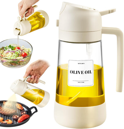 PARACITY Olive Oil Dispenser Bottle - 2-in-1 Sprayer & Dispenser, 500ML | Ideal for Cooking & BBQ