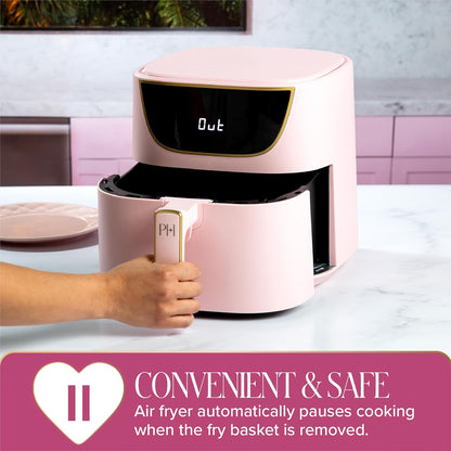 Paris Hilton Air Fryer - 6-Quart Nonstick Capacity with Touchscreen Display | 8-in-1 Cooking Functions, Pink