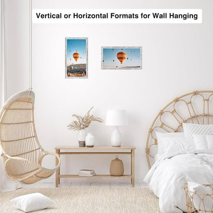JCJMY 4x9 Picture Frame - Rustic White Wall Hanging & Tabletop Display | Shatter Resistant Plexiglass