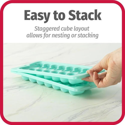 GoodCook Everyday Ice Cube Trays - Set of 2 Durable Silicone Molds for Easy Ice Release