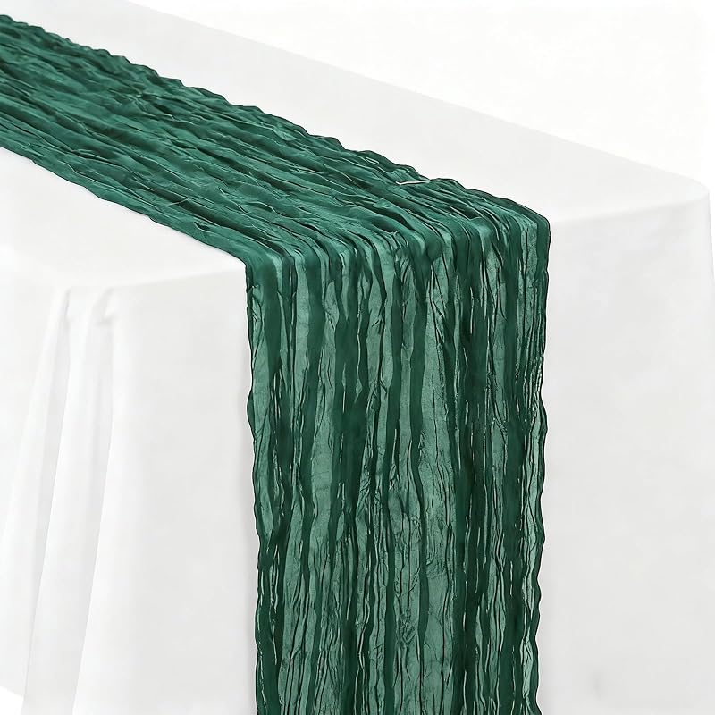 Balcony & Falcon Cheesecloth Table Runner – Green 10 ft x 35 in 1 Pack (Variation: Green+35 x 120 inch)