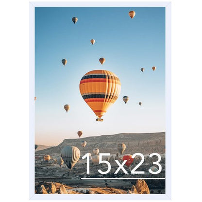 JCJMY 15x23 Picture Frame, White - Horizontal & Vertical Formats for Wall Hanging, 15 x 23 Gallery Frame for Photos & Posters