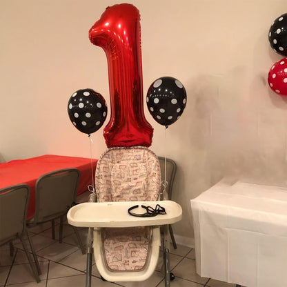 Skiennix 40-Inch Red Number 7 Balloon - Large Self-Inflating Foil Birthday Decoration for Parties
