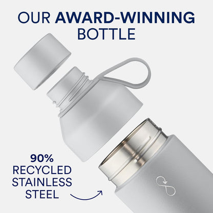 Ocean Bottle Original 17 oz - Stainless Steel Water Bottle | Reusable & Eco-Friendly Gift (Rock Grey)