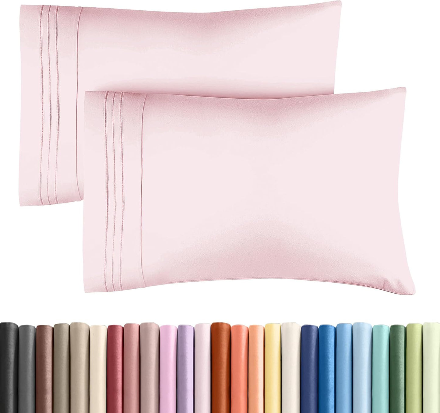 Skiennix Queen Pillow Cases Set of 2 | Ultra Soft Hotel Quality - Cozy, Wrinkle-Free Lavender Pink