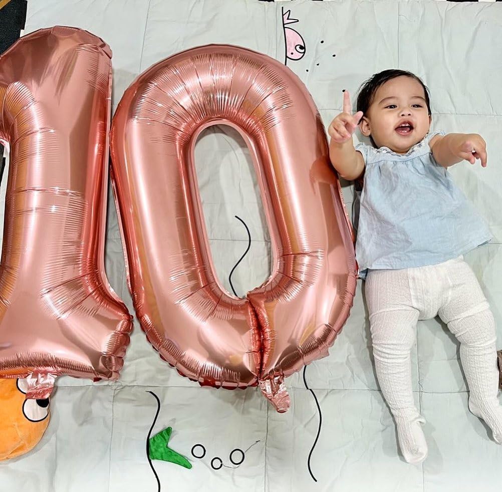 Rose Gold Number Balloons by [Brand Name] - 40 Inch 0 Balloon for Birthday Decorations | Perfect for Any Celebration