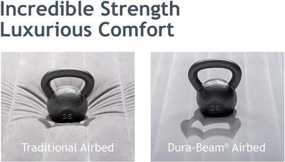 Intex Comfort Dura-Beam Airbed - Elevated Design with Internal Electric Pump | 2020 Model
