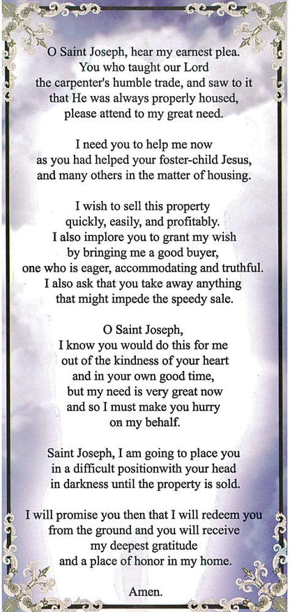 Saint Joseph Home Seller Kit - Statue Figurine with Prayer Card for Quick Home Sales