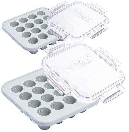 Souper Cubes MyMilk Silicone Breast Milk Freezer Trays - 1/2 oz. Capacity, Food-Grade Platinum Silicone - Gray, 2-Pack