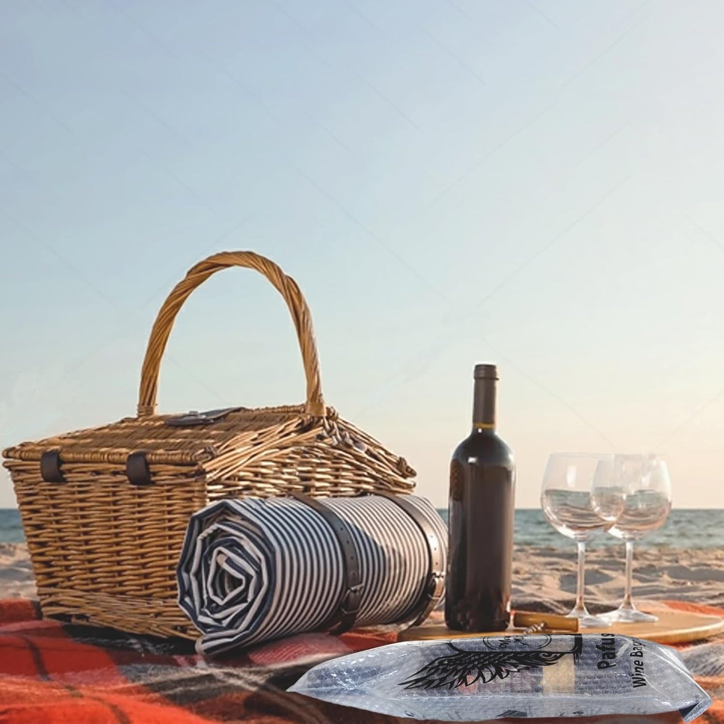 Pafusen 2 Set Wine Bags for Travel, Reusable Wine Bottle Travel Protector Bags, Leak Proof Protective Bottle Bags Sleeves Airplane Cruise Car, Wine Bottles Protector Sleeve
