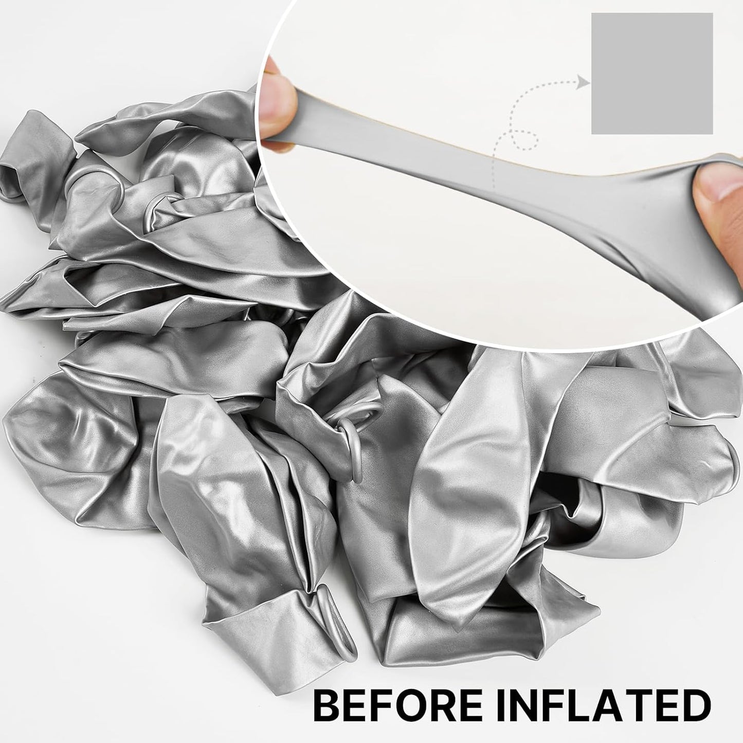 PartyWoo Metallic Silver Balloons - 50 Pcs 12 Inch | Perfect for Wedding & Birthday Decorations