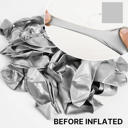 PartyWoo Metallic Silver Balloons - 50 Pcs 12 Inch | Perfect for Wedding & Birthday Decorations
