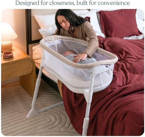 HALO BassiNest Lite – Breathable Baby Bassinet with Mesh Walls for Airflow | Portable & Lightweight Design