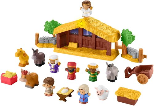 Fisher-Price Little People Nativity Set - Musical Toddler Toy with 18 Pieces for Christmas Play