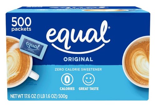 EQUAL 0 Calorie Sweetener - Zero Calorie Sugar Substitute Packets | 500 Count for Healthy Living