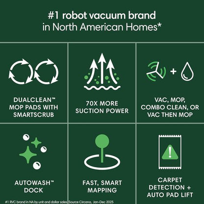 iRobot Roomba Plus 405 Combo Robot Vacuum & Mop - AutoWash Dock, Self-Emptying, LiDAR Navigation