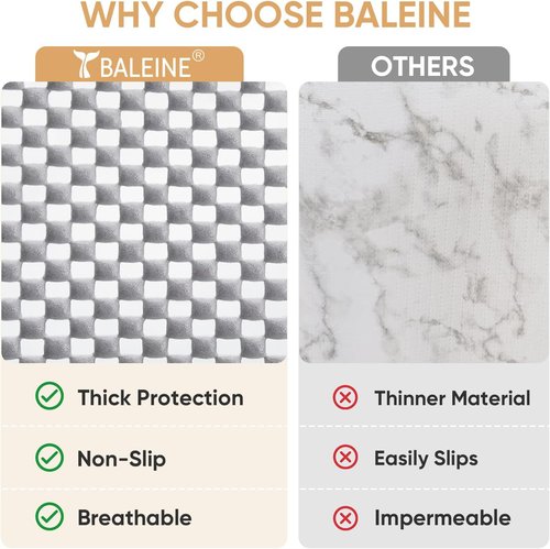 BALEINE Cabinet Liner - Non-Adhesive, Non-Slip Drawer & Shelf Protector | 12 in x 10 Ft, Gray