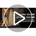 Large Ghost Halloween Yard Decor with Light-Up Spooky Ghost & Witch Broom Set