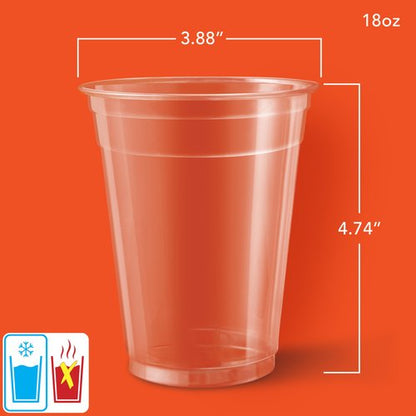 Hefty Party Perfect Clear Plastic Cups, Large Clear Party Cups for Easy Cleanup and Large Gatherings, Recyclable, 18 Ounce, 28 Count