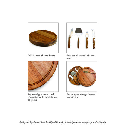 Toscana Monogram Initials U Personalized Acacia Circo Cheese Cutting Board & Tools Set