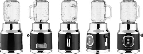 Culinary Chef Retro Smoothie Maker - High Power 300W Personal Blender with Mason Jar | BPA-Free, Dishwasher Safe, Black