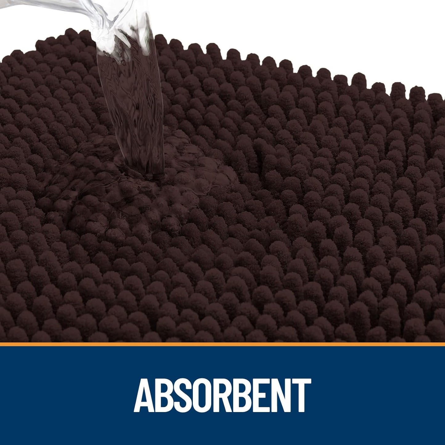 OLANLY Dog Door Mat - Absorbent Non-Slip Mud Mat for Paws | 70x24 Inch, Quick Dry Chenille, Brown