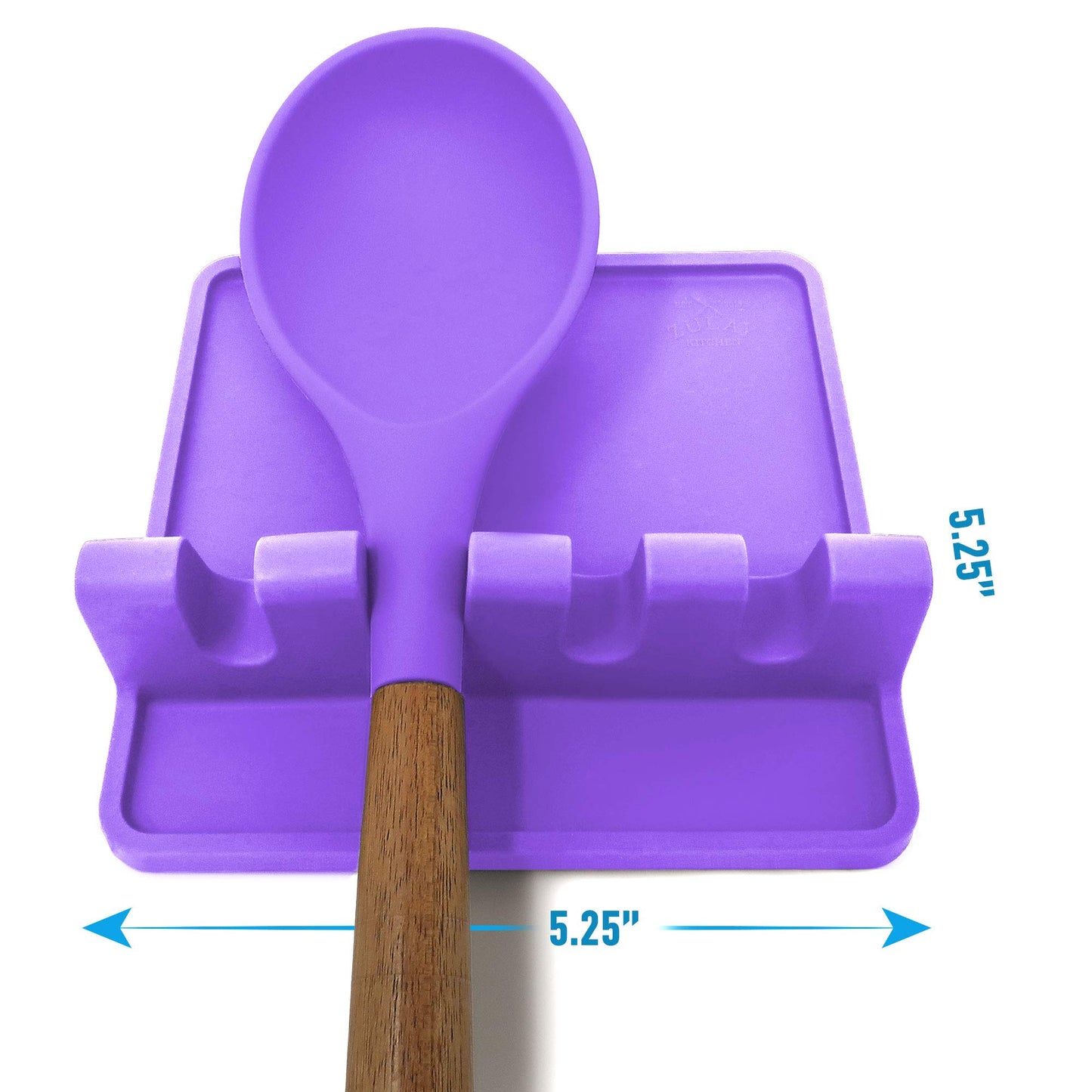 Zulay Kitchen Silicone Utensil Rest with Drip Pad for Multiple Utensils - BPA-Free, Heat-Resistant Spoon Rest & Spoon Holder for Stove Top - Kitchen Utensil Holder for Ladles & Tongs - Mystic Violet