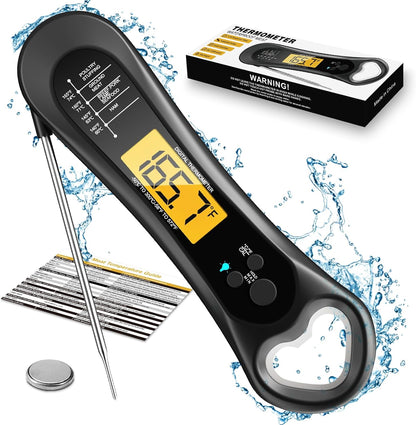 Skiennix Digital Meat Thermometer - Instant Read Cooking Tool with Backlight & Calibration | Perfect for BBQ, Turkey, Candy, Liquids