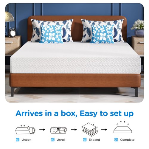 FDW 12 Inch Green Tea Cooling Gel Memory Foam Mattress/Medium-Firm Mattress for Pressure Relief for Kid Adults/CertiPUR-US Certified/Mattress in a Box, Twin