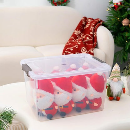 Citylife 32 QT Plastic Storage Bins - Stackable Containers with Latching Lids for Garage, Closet & Kitchen | 4-Pack