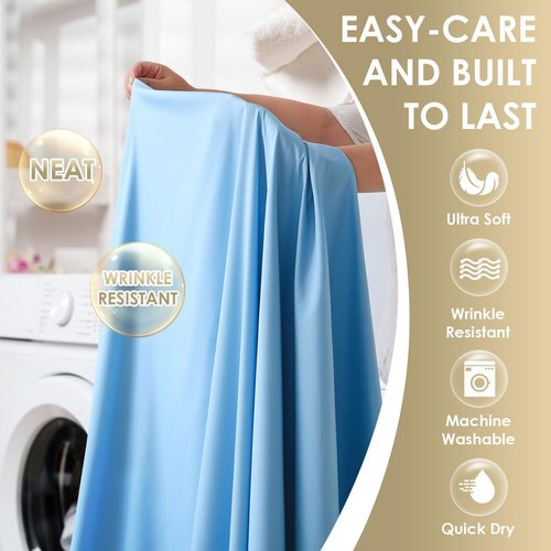 CozySmile Luxury Silky Soft Bed Sheet Set - 6 Piece Full Size | Fits 16" Deep Pocket Mattresses, Wrinkle-Free & Breathable Cooling, Sky Blue