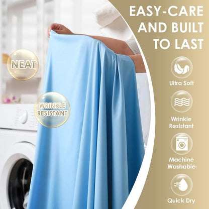 CozySmile Luxury Silky Soft Bed Sheet Set - 6 Piece Full Size | Fits 16" Deep Pocket Mattresses, Wrinkle-Free & Breathable Cooling, Sky Blue