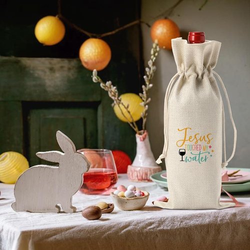 Funny Easter Wine Bag Easter Holiday Gifts for Women Men Easter Wine Bag Gifts for Wine Lover Easter Party Decorations Easter Basket Christian Religious Jesus Wine Bags