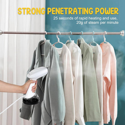 Rolipo Handheld Clothes Steamer - 1200W Fast Wrinkle Remover with 360ml Water Tank | Portable & Ideal for Home, Office, Travel - White