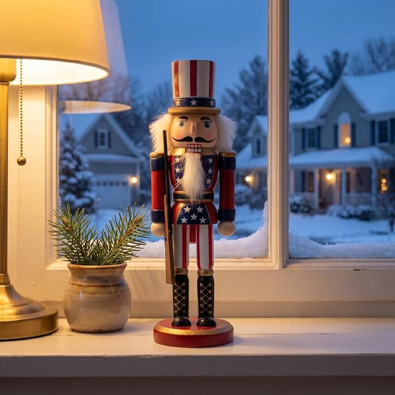 This listing contains ALL variants of: Nutcracker Soldier – Gun Variation – US Flag Patriotic Wooden Nutcracker