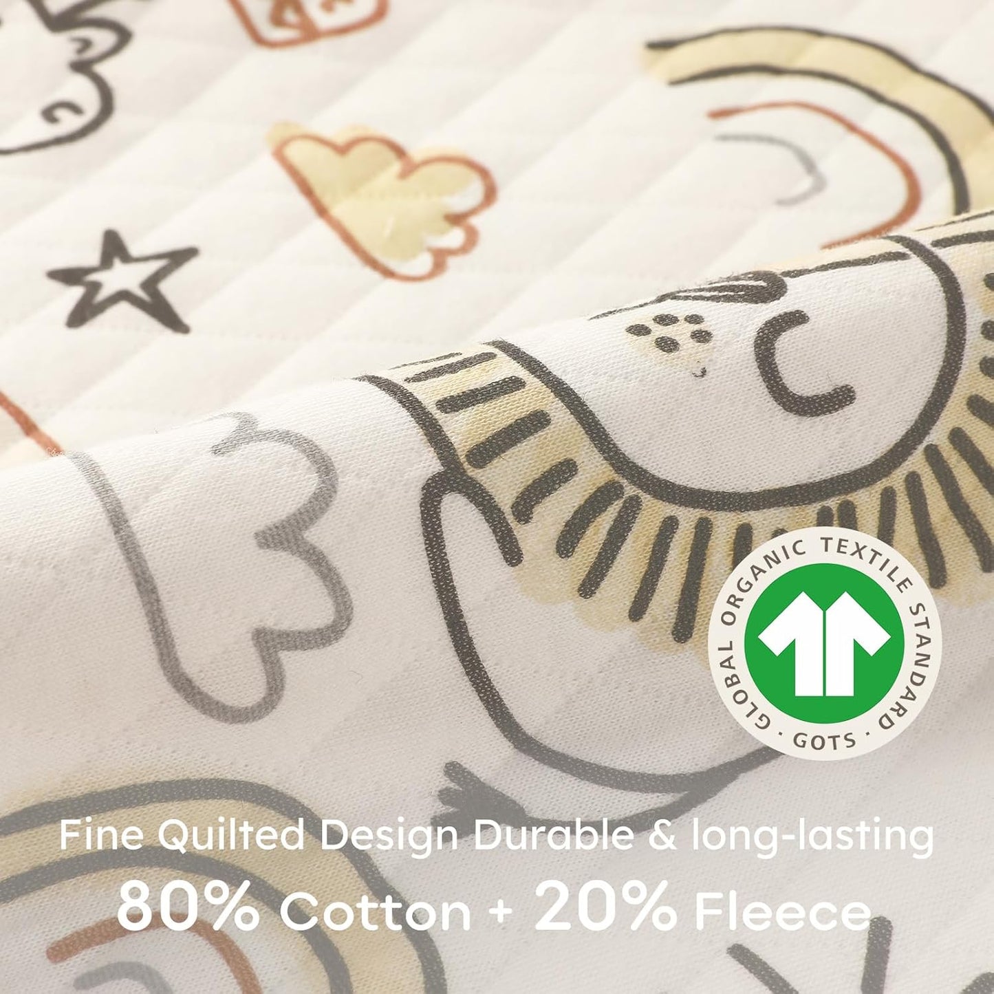 Yoofoss Baby Sleep Sack - Organic Cotton Wearable Blanket for Infants | 1.0 Tog, Long Sleeve, 6-12 Months