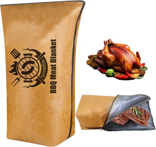 BBQ Blanket for Resting Meat,Smoker Meat Resting Blanket, 15 inch Reusable Grilling Meat Insulated Resting Bag with Wide Mouth for Large Pork Shoulders Brisket Turkeys,Gifts for Men