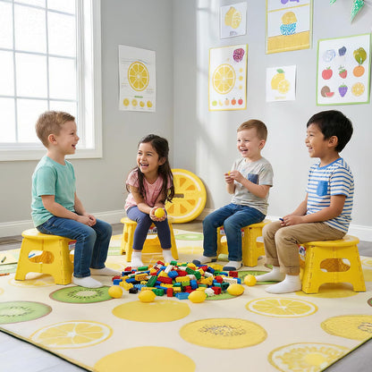 ACSTEP Folding Step Stool - Sturdy 9-Inch Collapsible Design | Supports Up to 265 lbs - Lemon Yellow