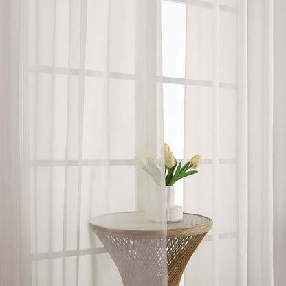 OWENIE Ivory Sheer Curtains 72 Inches Long 2 Panels Set, Transparent Voile Sheer Curtain for Living Room Bedroom Window Sliding Glass Door Treatment, 59 x 72 Inch, Ivory